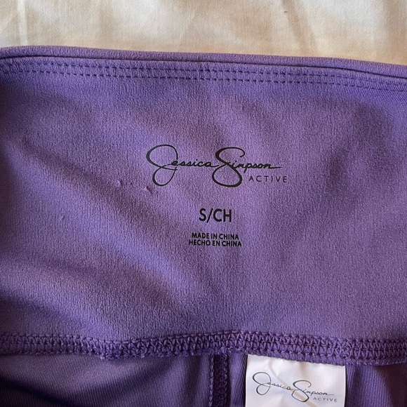 Jessica Simpson Active Purple High Waist Pocket Biker Shorts S - Picture 5 of 11